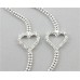 Bra Straps - Ball Cain With Clear Rhinestone Hearts