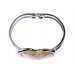 Hinge Bracelets -Mother of Pearl Heart Charm - BR-OB02069MPWHT