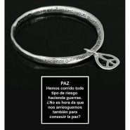Religious Twist Bracelets w/ Peace Charm - BR-OB00387AS