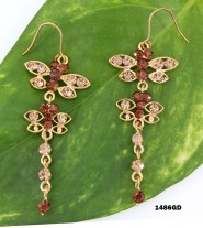 Swarovski Crystal Butterfly Earrings - ER-1486GD