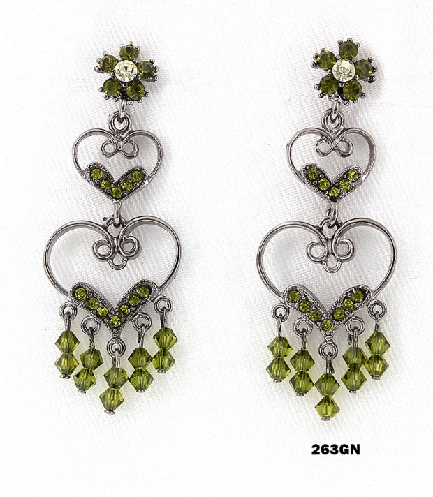 Crystal Earrings  - Green - ER-263GN