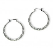Silver Look Hoops Earrings - Silver - ER-HC332S