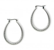Silver Look Hoops Earrings - Silver - ER-HD3S-S