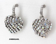 Post Rhinestone Earrings - Heart - ER-JVSE8314CL
