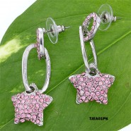 Crystal Star Earrings - Pink - ER-TJEA01PK