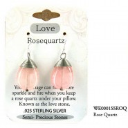 Semi Precious Stone Earrings - Rose Quartz - " LOVE " - ER-WE0001SS-ROQ