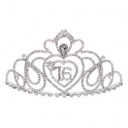 Tiara w/ Side Comb - 16th Birth Day Clear Crystal Stones
