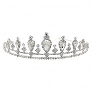 Tiara w/ Side Comb - Clear Crystal Stones
