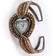 Lady Watch - w/ Rhinestone Heart Face - Copper - WT-L80521COP